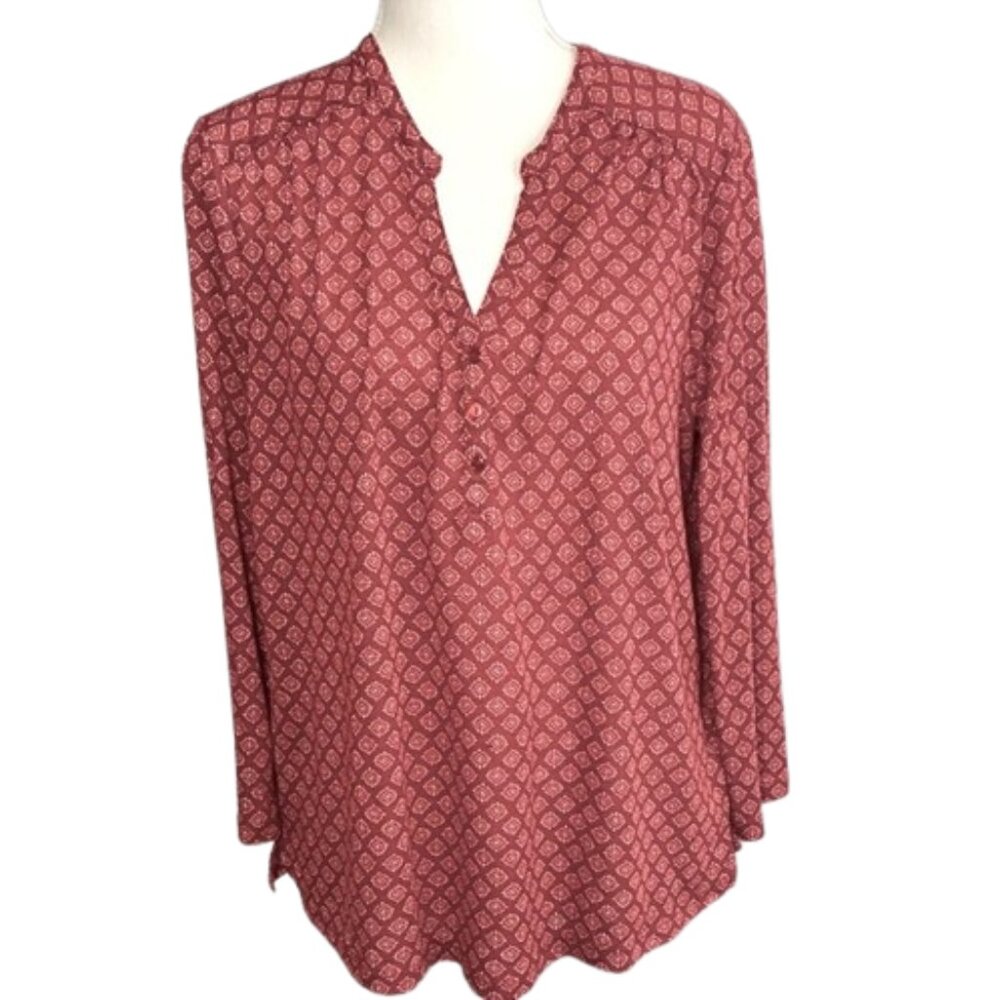 Red Patterned Women's Top